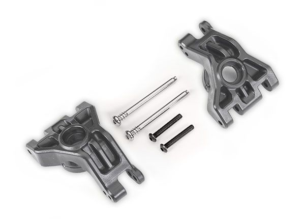 Traxxas Carriers, Stub Axle, Rear, Extreme Heavy Duty, Gray (Left & Right)/ 3X41mm Hinge Pins (2)/ 3x20mm BCS (2) (For Use With #9080 Upgrade Kit)