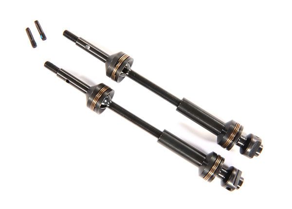 Traxxas Driveshafts, rear, steel-spline constant-velocity (compl - Click Image to Close