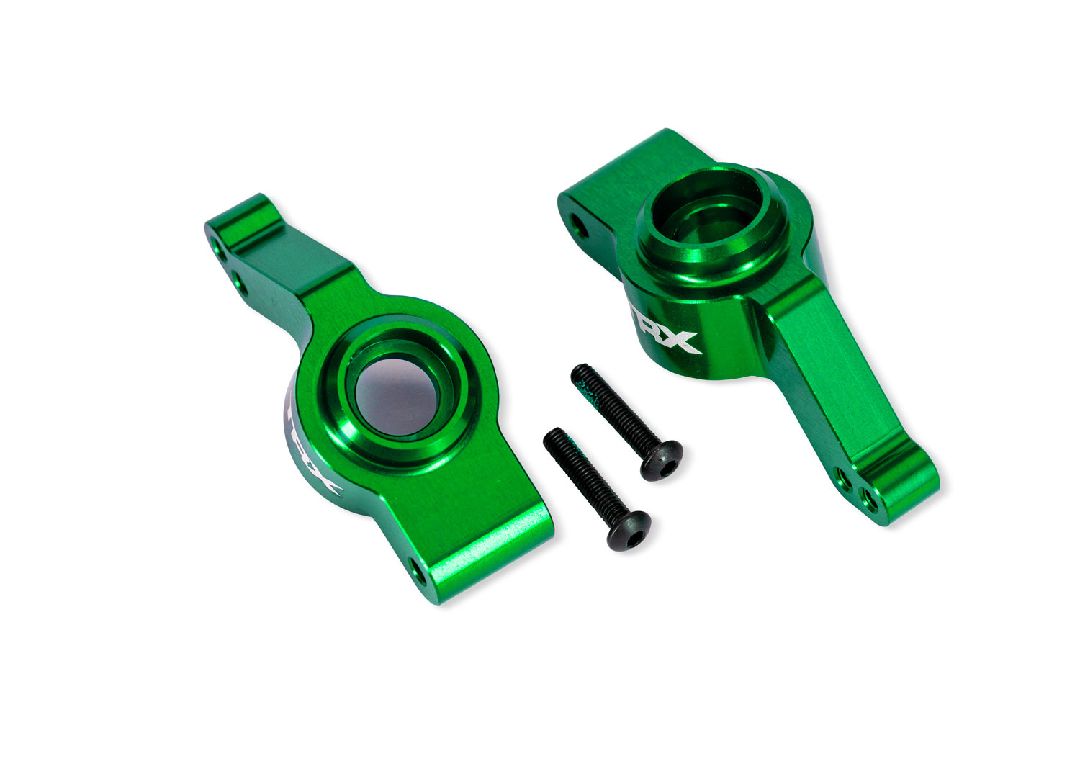 Traxxas Carriers, stub axle, rear, alum, left/right (green)