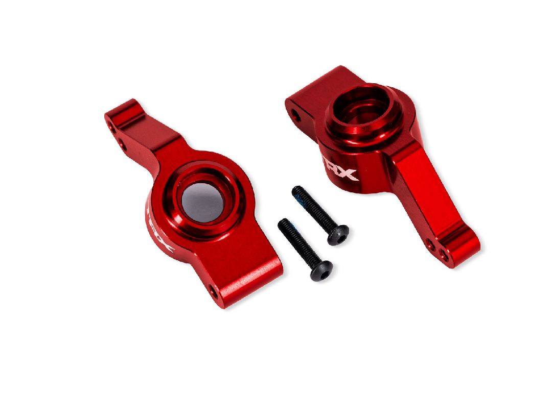 Traxxas Carriers, stub axle, 6061-T6 alum, left & right (red)