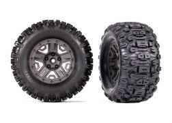 Traxxas T&W Charcoal Gray 2.8" Wheels/Sledgehammer Tires (2) - Click Image to Close