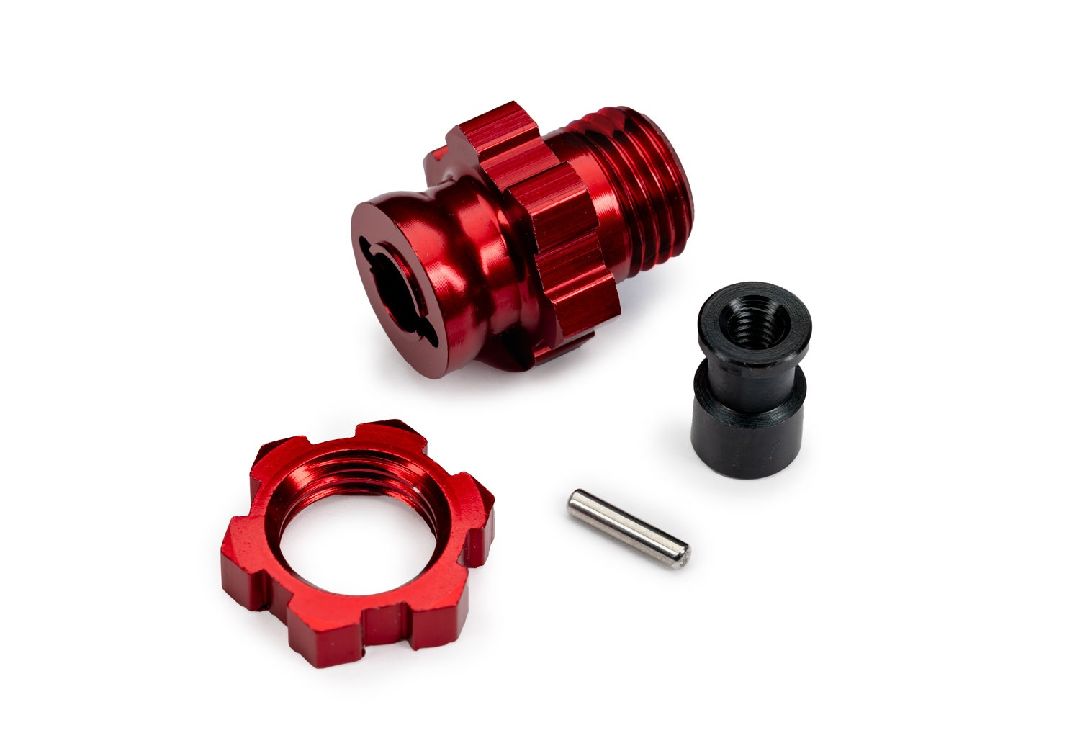 Traxxas Wheel hub, splined, 17mm, short (red-anodized) (1)