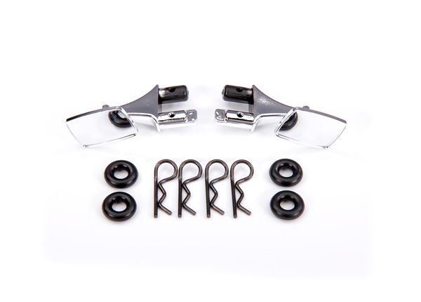 Traxxas Mirrors, side, chrome (left & right)/ o-rings (4)/ body