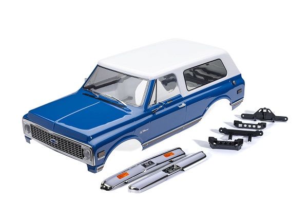 Traxxas Body, Chevrolet Blazer (1972),complete, blue & white (painted) (includes grille, side mirrors, door handles, windshield wipers, front & rear bumpers, clipless mounting) (requires #8072X inner fenders)