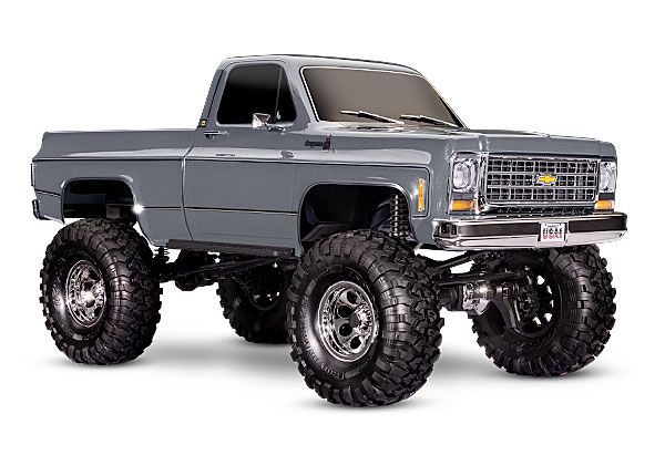 Traxxas TRX-4 Chevrolet K10 Cheyenne High Trail Edition (Silver): 1/10 Scale 4X4 Trail Truck, Fully-Assembled, Waterproof electronics, Ready-To-Drive, with TQi 2.4GHz 4-channel Radio System, XL-5 HV Speed Control, Hi/Low Transmission, Remote Locking Differentials, and painted body. Requires: battery and charger.