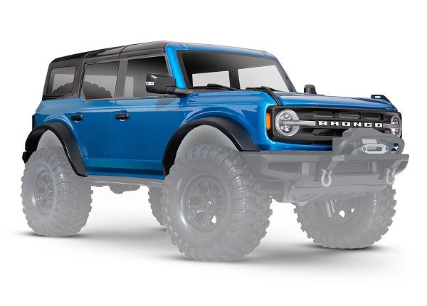 Traxxas Body, Ford Bronco (2021),complete, blue (painted) (includes grille, side mirrors, door handles, fender flares, windshield wipers, spare tire mount, & clipless mounting) (requires #8080X inner fenders)