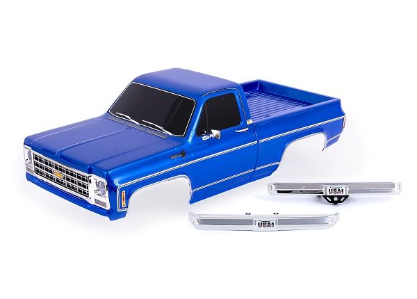 Traxxas Body Chevrolet K10 Truck (1979) Complete, Blue - Click Image to Close