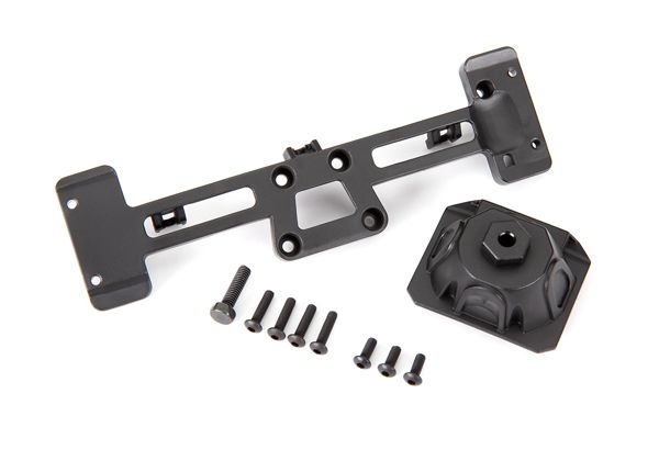 Traxxas Spare tire mount/ mounting bracket/ 3x8 BCS (3)/ 3x12 BCS (4)/ 4x15mm hex bolt (fits #9211 body)