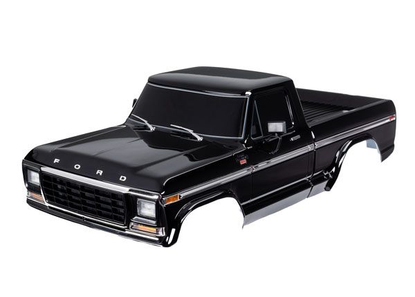Traxxas Body, Ford F-150 (1979) Black - Painted, Decals Applied - Click Image to Close