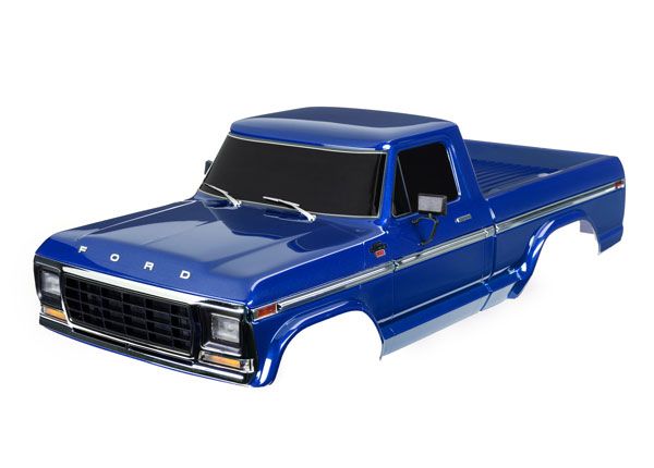 Traxxas Body Ford F-150 (1979),Complete, Blue (Painted, Decals Applied) (Includes Grille, Side Mirrors, Door Handles, Windshield Wipers, & Clipless Mounting) (Requires #9288 Inner Fenders). Roll Bar Sold Separately (Choose Chrome 9262, Black 9262R, Or Chrome With Lights 9262X).