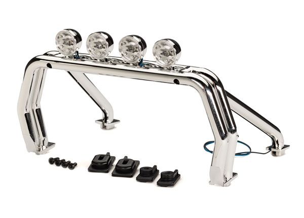 Traxxas Roll Bar (Assembled With Led Light Bar)/ Roll Bar Mounts, Left & Right/ 2.6x12 BCS (Self-Tapping) (4)/ 2.5X15 CS (2) (Fits TRA9212 Body)