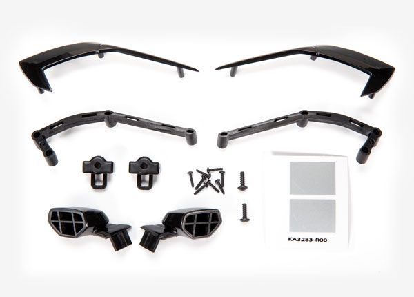 Traxxas Mirrors, side (left & right)/ mounts (left & right)/ tri - Click Image to Close