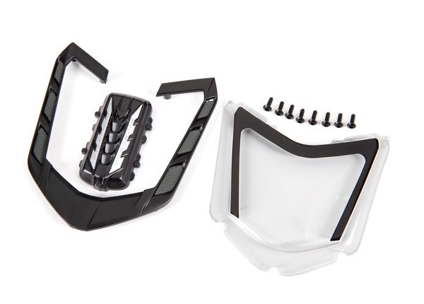 Traxxas Rear window/ rear window retainer/ engine cover