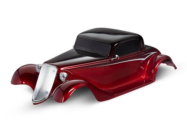 Traxxas Body, Factory Five '33 Hot Rod Coupe, complete (red) - Click Image to Close