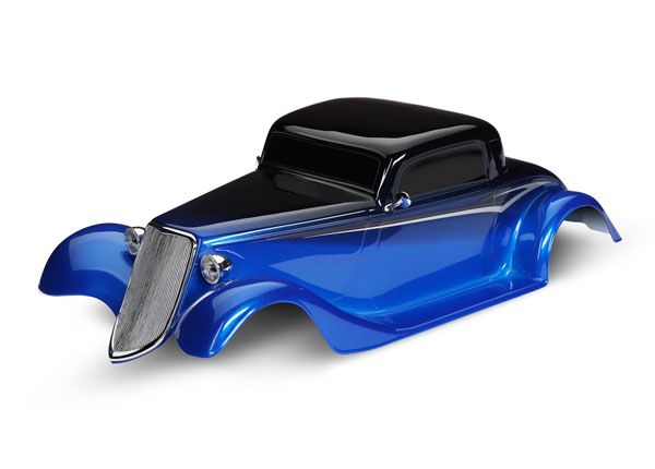 Traxxas Body, Factory Five '33 Hot Rod Coupe, complete (blue) - Click Image to Close