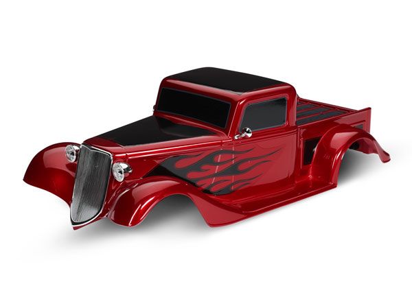 Traxxas Body, Factory Five '35 Hot Rod Truck, complete (red) - Click Image to Close