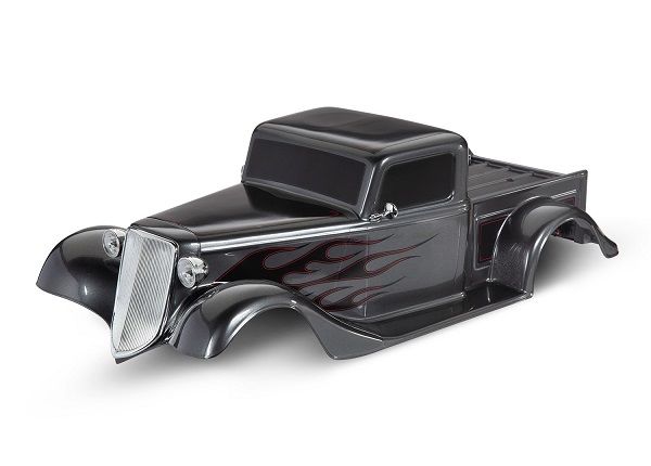 Traxxas Body, Factory Five '35 Hot Rod Truck complete (graphite) - Click Image to Close