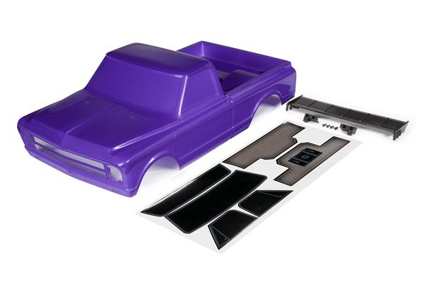 Traxxas Body, Chevrolet C10 (purple) (includes wing & decals) - Click Image to Close