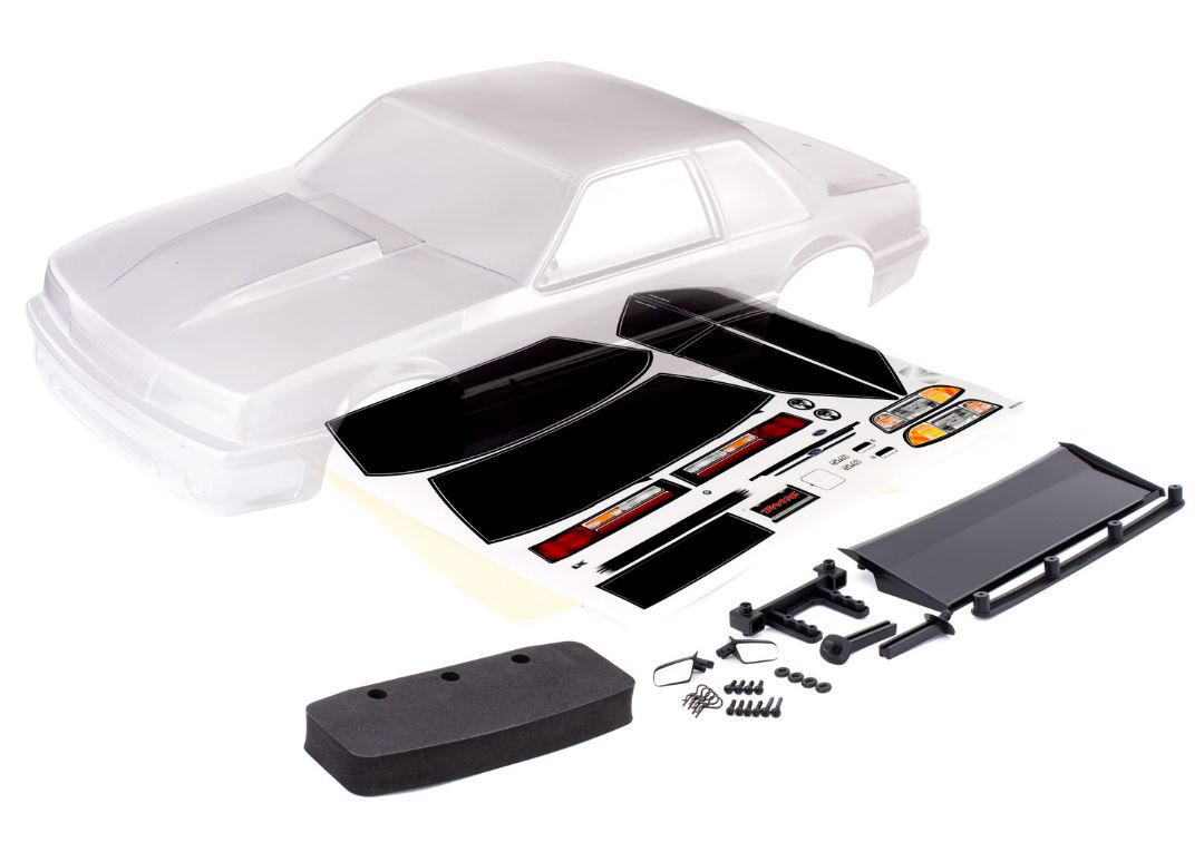 Traxxas Body, Ford Mustang, Fox Body, Clear - Click Image to Close