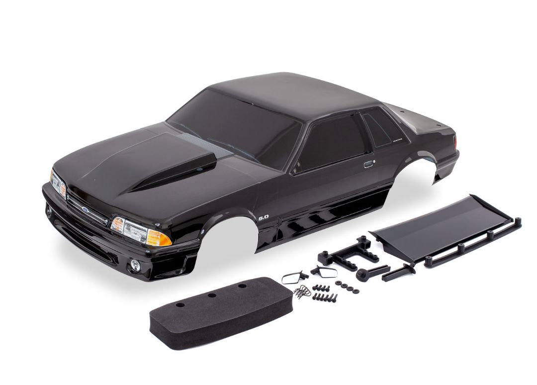 Traxxas Body, Ford Mustang, Fox Body, Black - Click Image to Close