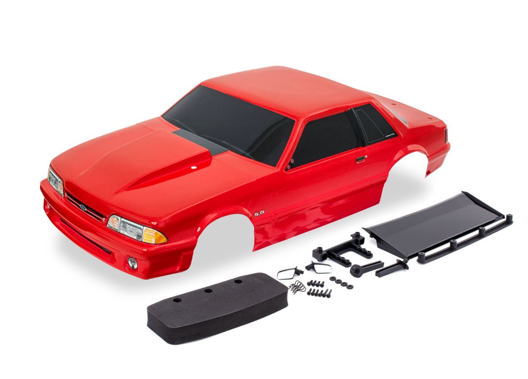 Traxxas Body, Ford Mustang, Fox Body, Red - Click Image to Close