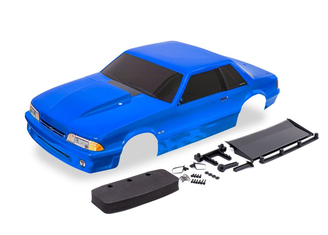 Traxxas Body, Ford Mustang, Fox Body, Blue - Click Image to Close