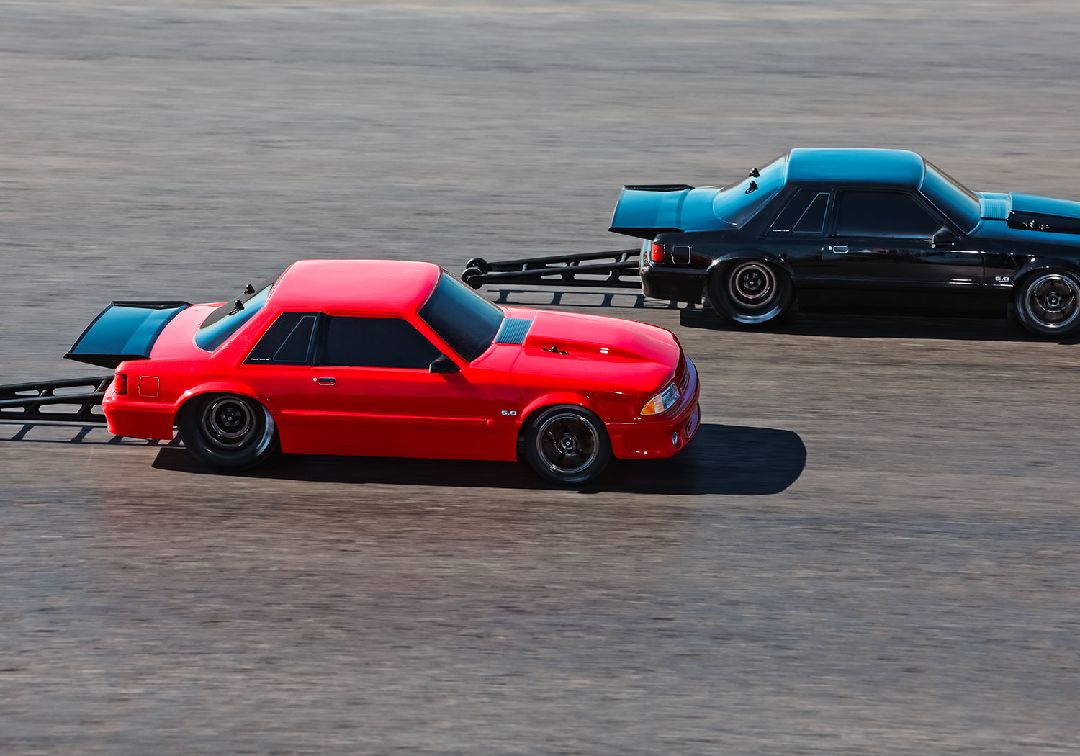 Traxxas 1/10 Drag Slash Ford Mustang 5.0 ExtremeHD 2wd RTR - Blk - Click Image to Close