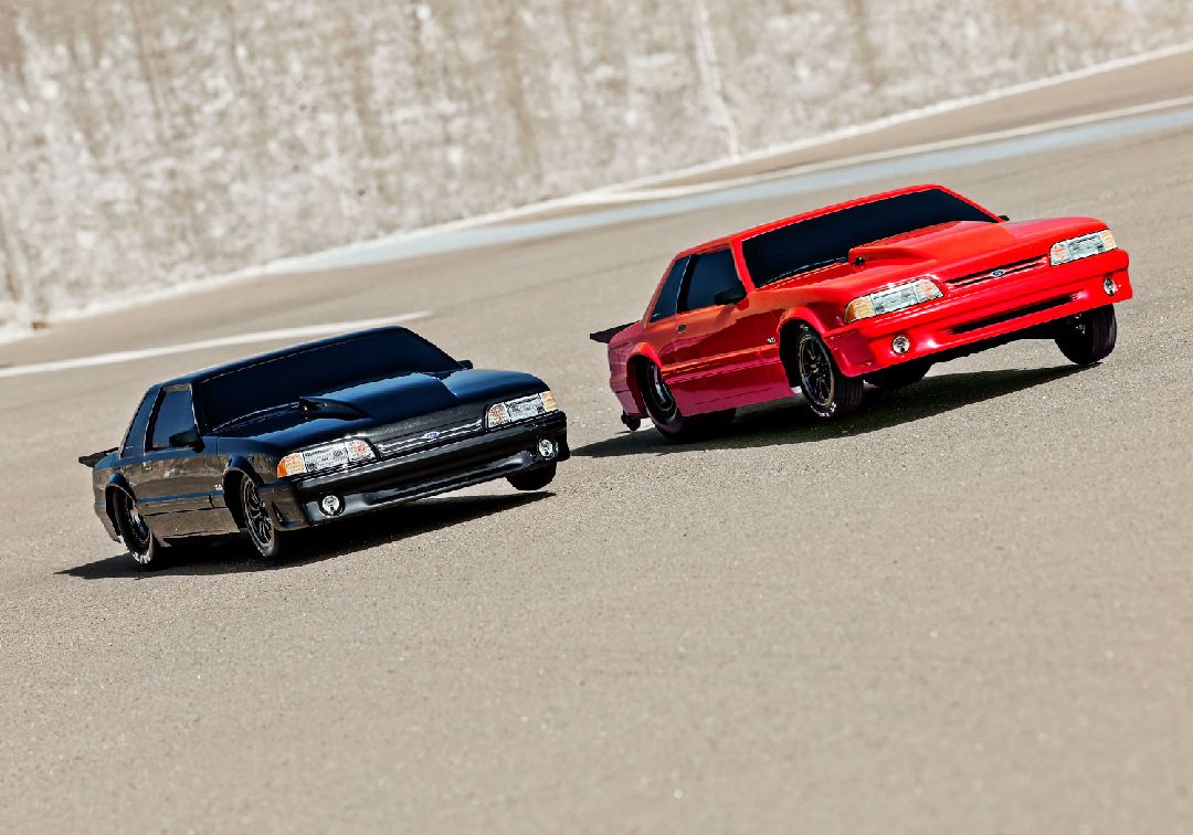 Traxxas 1/10 Drag Slash Ford Mustang 5.0 ExtremeHD 2wd RTR - Blk - Click Image to Close
