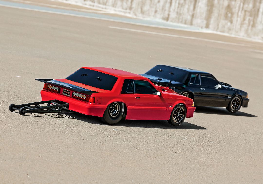Traxxas 1/10 Drag Slash Ford Mustang 5.0 ExtremeHD 2wd RTR - Blk - Click Image to Close