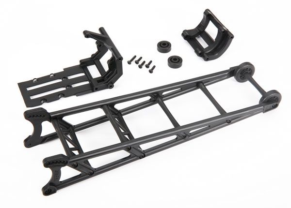 Traxxas Wheelie bar, black (assembled)/ wheelie bar mount