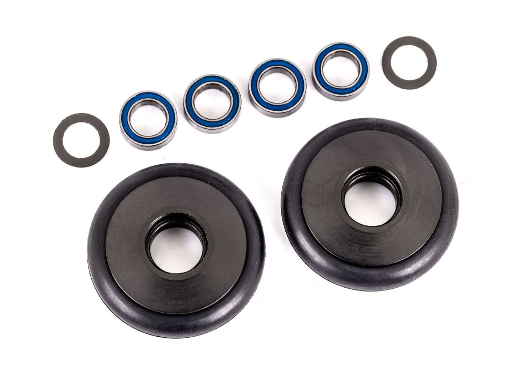 Traxxas Wheels, Wheelie Bar, 6061-T6 Aluminum (Gray-Anodized) (2)/ 5X8X2.5Mm Ball Bearings (4)/ O-Rings (2)/ 5X8X0.3Mm Tw (2)