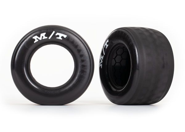 Traxxas Tires, rear (2)/ molded inserts (2) - Click Image to Close