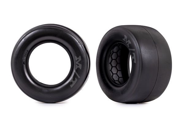 Traxxas Tires, Rear MT Drag Slicks (Smoke) (2) - Click Image to Close