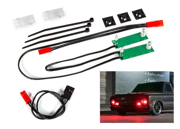 Traxxas LED light set, front, complete (red) - Click Image to Close