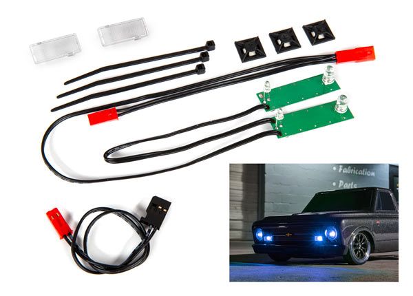 Traxxas LED light set, front, complete (blue) - Click Image to Close
