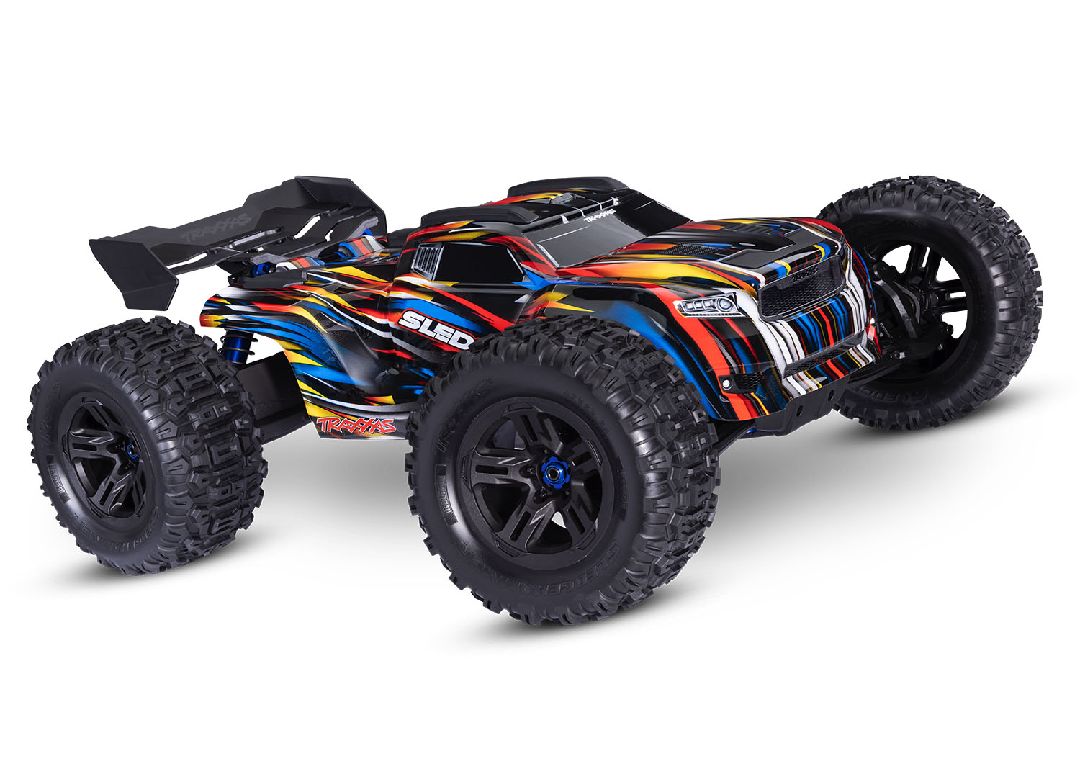Traxxas Sledge: 1/8 Scale 4WD Brushless Electric Monster Truck with TQi 2.4GHz Traxxas Link Enabled Radio System and Traxxas Stability Management (TSM) - Blue