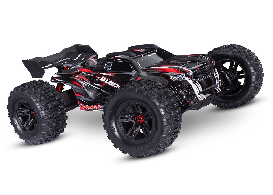 Traxxas Sledge: 1/8 Scale 4WD Brushless Electric Monster Truck with TQi 2.4GHz Traxxas Link Enabled Radio System and Traxxas Stability Management (TSM) - Red