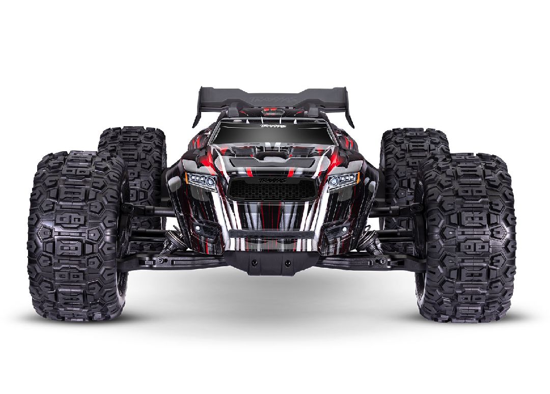 Traxxas Sledge 1/8 with Belted Sledgehammer tires - Red - Click Image to Close