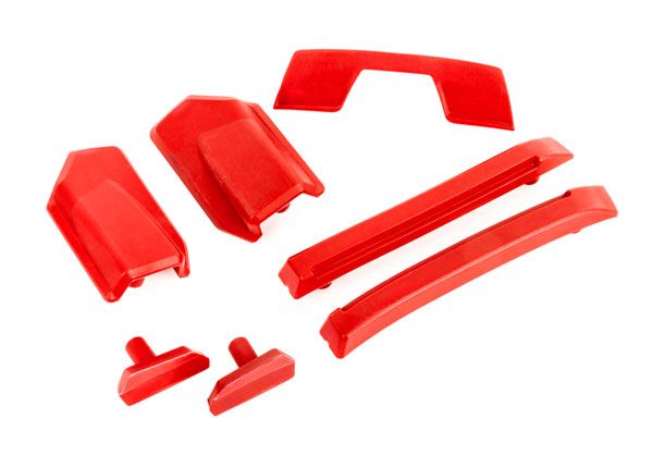 Traxxas Body reinforcement set, red/ skid pads (roof) (fits #9511 body)