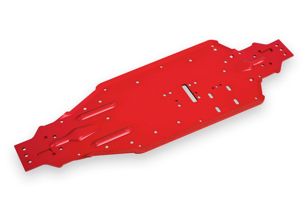 Traxxas Chassis, Sledge, Aluminum (Red-Anodized) - Click Image to Close