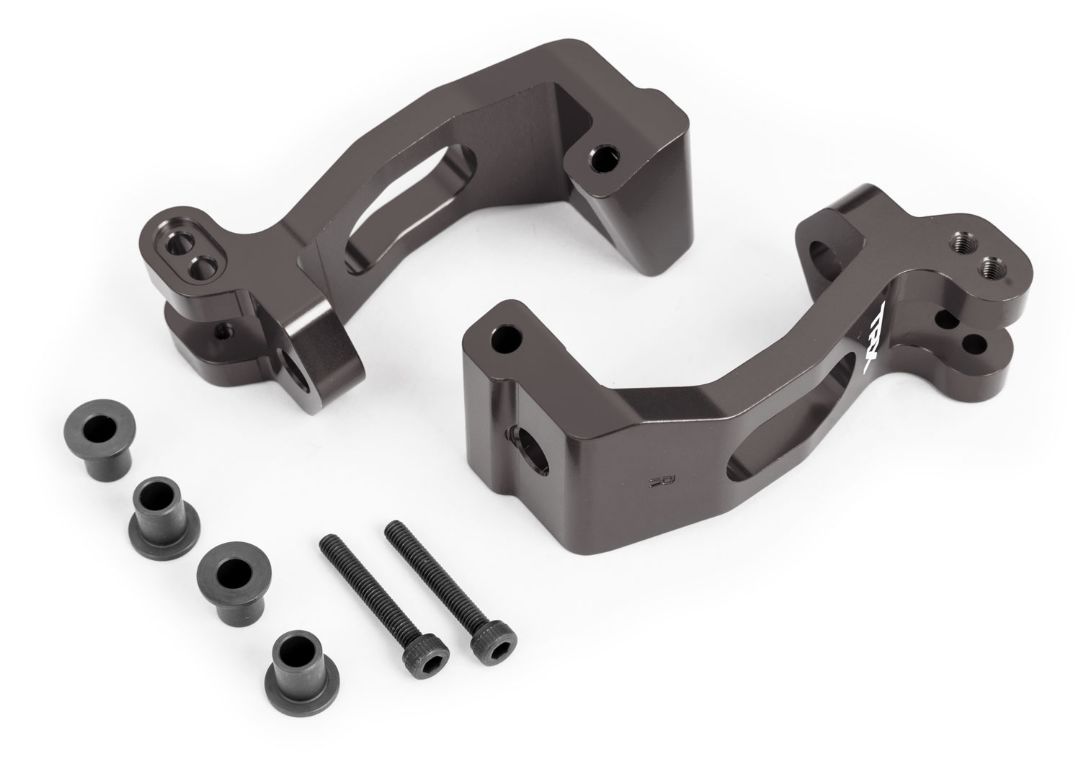 Traxxas Caster Blocks (C-Hubs),6061-T6 Aluminum (Dark Titanium-Anodized),Left & Right/ Kingpin Bushings (4)