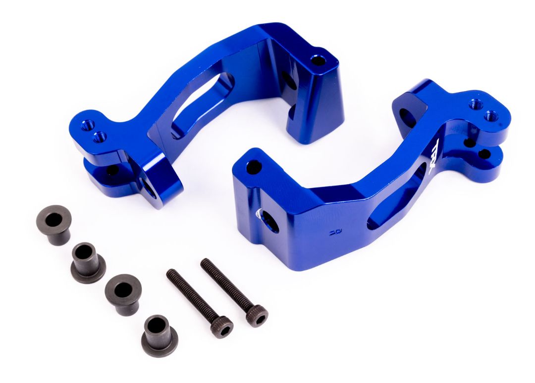 Traxxas Caster Blocks (C-Hubs),6061-T6 Aluminum (Blue-Anodized),Left & Right/ Kingpin Bushings (4)