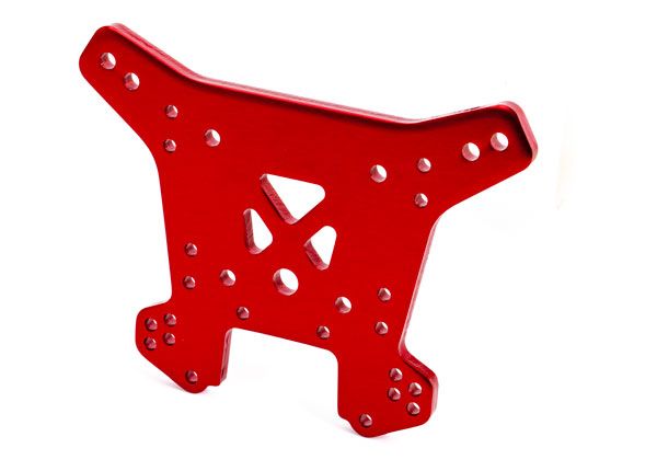 Traxxas Shock tower, rear, 6061-T6 aluminum (red-anodized) - Click Image to Close