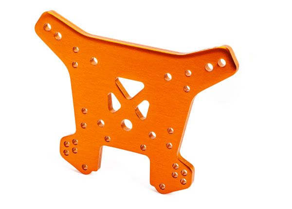 Traxxas Shock tower, rear, 6061-T6 aluminum (orange-anodized)