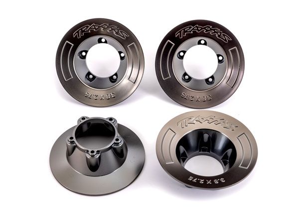 Traxxas Wheel Covers, Satin Black Chrome (4) - Click Image to Close