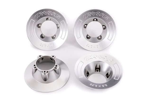 Traxxas Wheel Covers, Satin Chrome (4) (Fits TRA9572 Wheels) - Click Image to Close