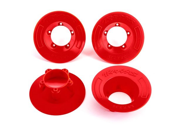 Traxxas Wheel Covers, Red (4) (Fits TRA9572 Wheels) - Click Image to Close