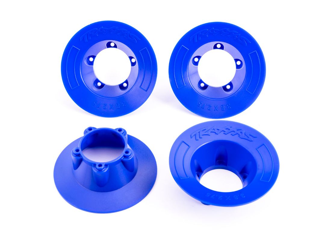 Traxxas Wheel Covers, Blue (4) (Fits TRA9572 Wheels) - Click Image to Close