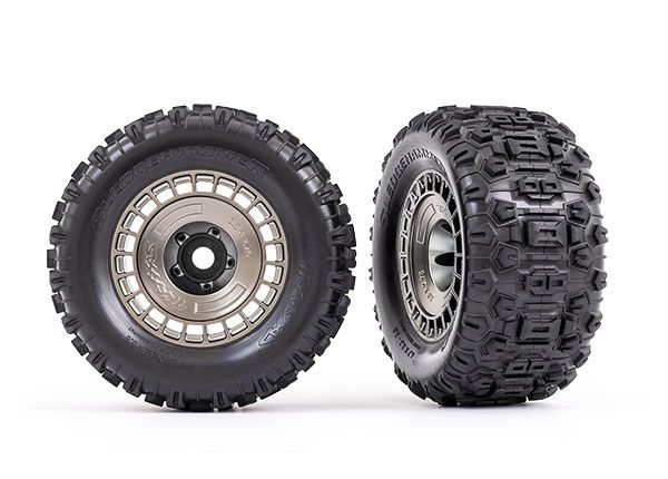 Traxxas Tires And Wheels, Assembled, Glued (3.8" Satin Black)