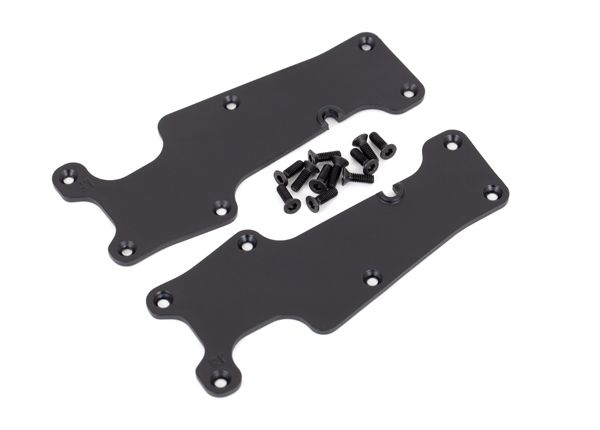 Traxxas Suspension arm covers, black, front (left and right)/ 2.5x8 CCS (12)